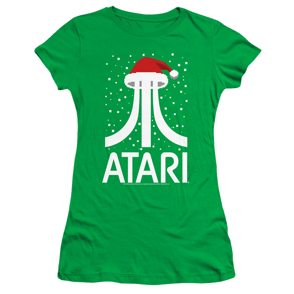 Atari Pixel Santa Hat - Juniors T-Shirt Juniors T-Shirt Atari   