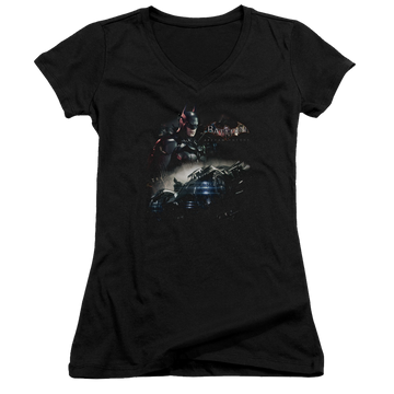 Batman - Arkham Knight Rider - Juniors V-Neck T-Shirt Juniors V-Neck T-Shirt Batman   