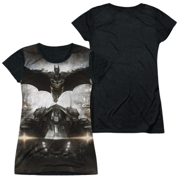 Batman - Arkham Poster - Juniors Black Back T-Shirt Juniors Black Back T-Shirt Batman   