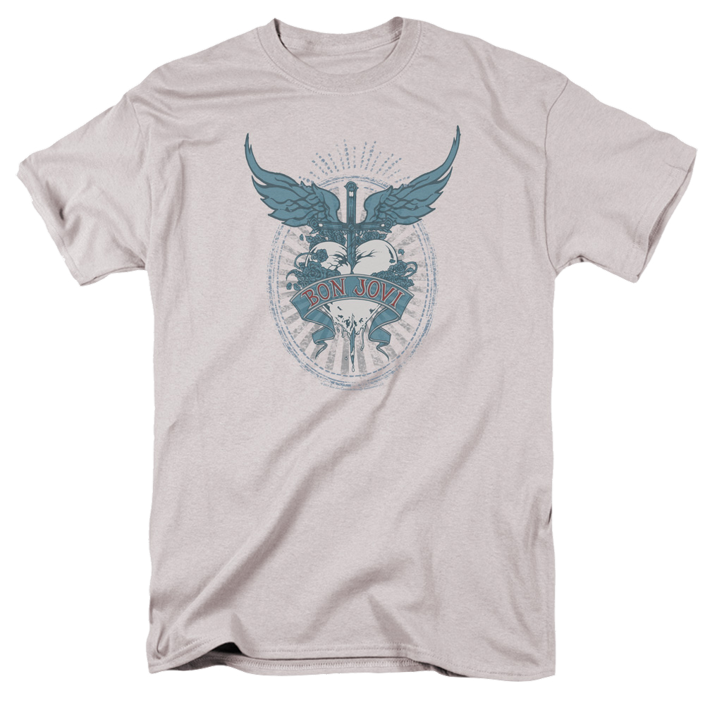 Bon Jovi Winged Heart - Men's Regular Fit T-Shirt Men's Regular Fit T-Shirt Bon Jovi   