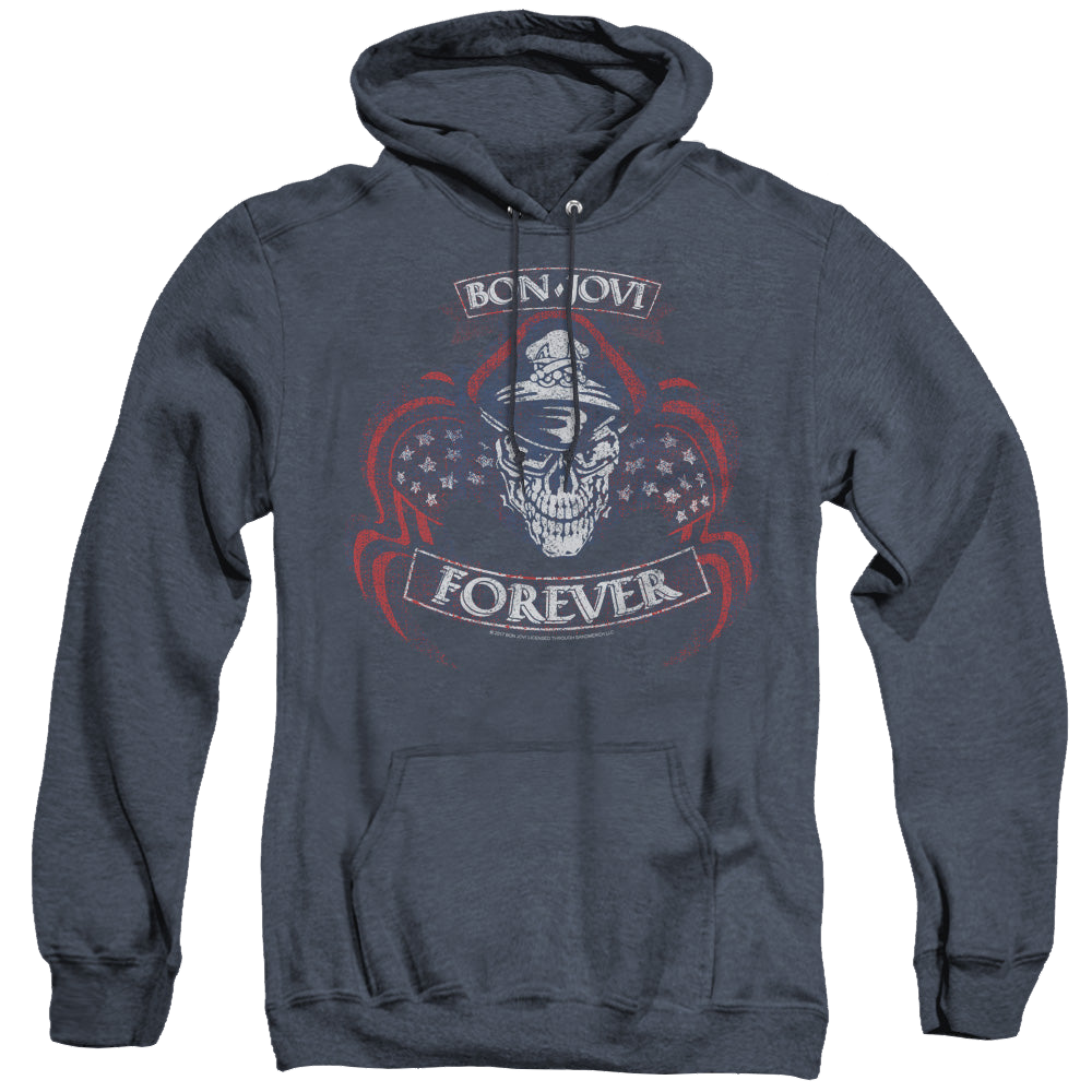 Bon Jovi Forever Skull - Heather Pullover Hoodie Heather Pullover Hoodie Bon Jovi   