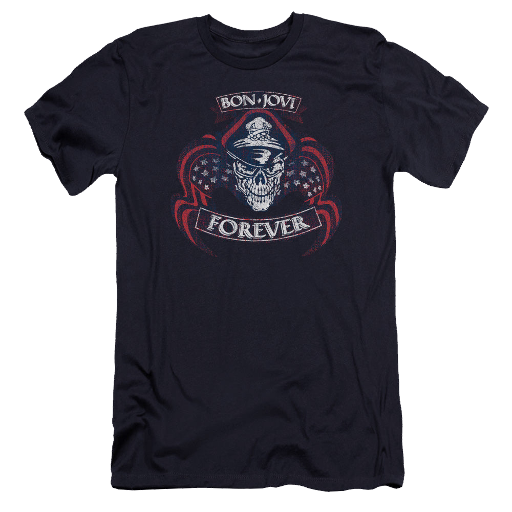 Bon Jovi Forever Skull - Men's Premium Slim Fit T-Shirt Men's Premium Slim Fit T-Shirt Bon Jovi   