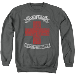 Bon Jovi Bad Medicine - Men's Crewneck Sweatshirt Men's Crewneck Sweatshirt Bon Jovi   
