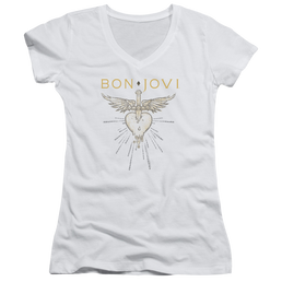 Bon Jovi Greatest Hits - Juniors V-Neck T-Shirt Juniors V-Neck T-Shirt Bon Jovi   