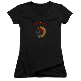 Bon Jovi 1987 - Juniors V-Neck T-Shirt Juniors V-Neck T-Shirt Bon Jovi   