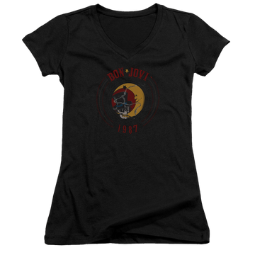 Bon Jovi 1987 - Juniors V-Neck T-Shirt Juniors V-Neck T-Shirt Bon Jovi   