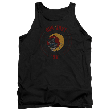 Black men's tank with Bon Jovi 1987 graphic