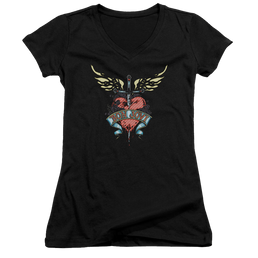 Bon Jovi Daggered - Juniors V-Neck T-Shirt Juniors V-Neck T-Shirt Bon Jovi   