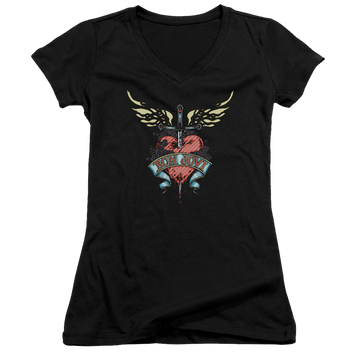 Bon Jovi Daggered - Juniors V-Neck T-Shirt Juniors V-Neck T-Shirt Bon Jovi   