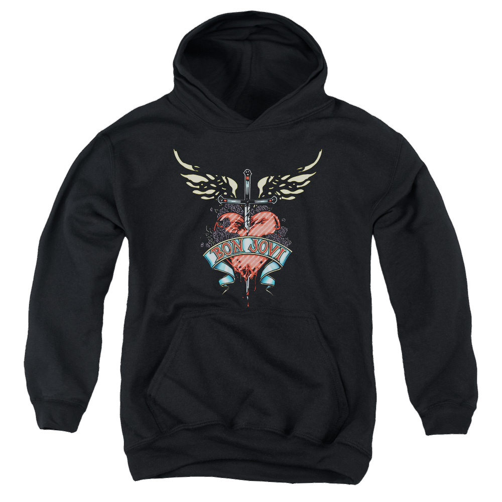 Bon Jovi Daggered - Youth Hoodie Youth Hoodie (Ages 8-12) Bon Jovi   