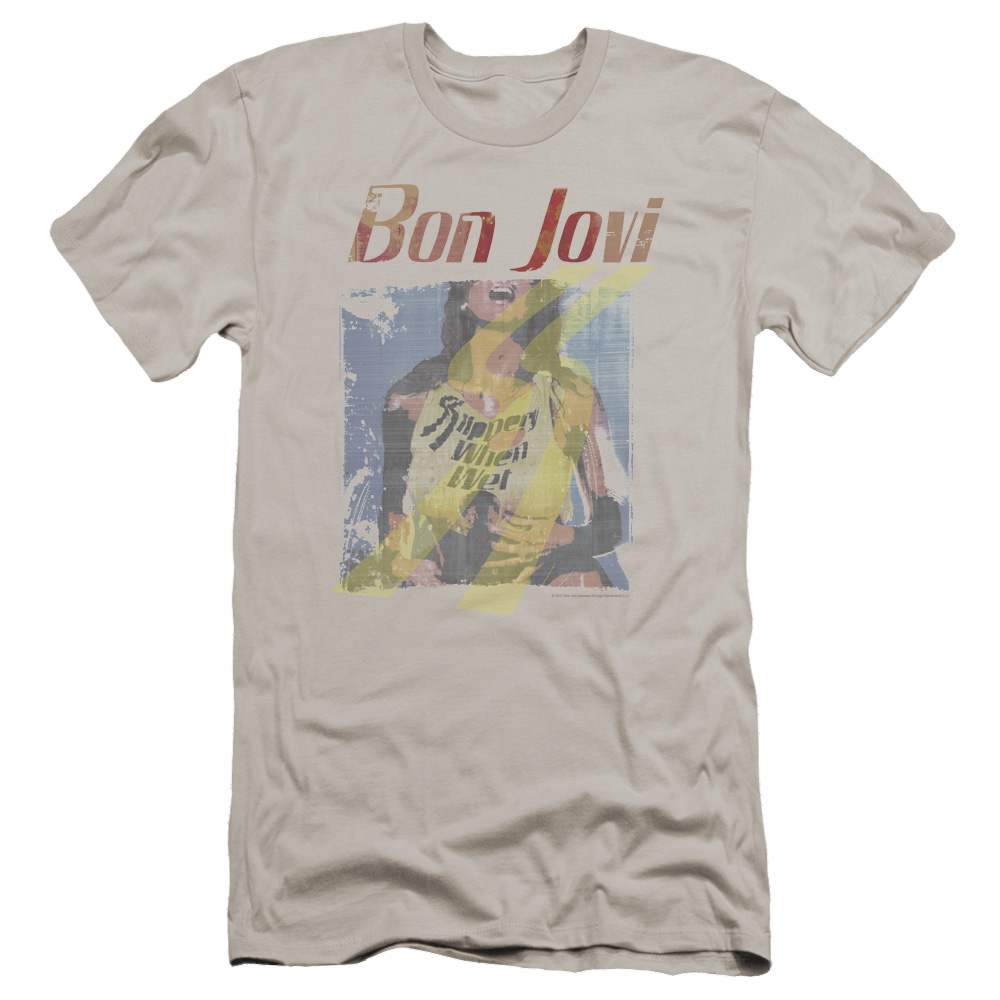 Bon Jovi Slippery When Wet Girl - Men's Premium Slim Fit T-Shirt Men's Premium Slim Fit T-Shirt Bon Jovi   