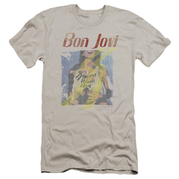 Bon Jovi Slippery When Wet Girl - Men's Premium Slim Fit T-Shirt Men's Premium Slim Fit T-Shirt Bon Jovi   