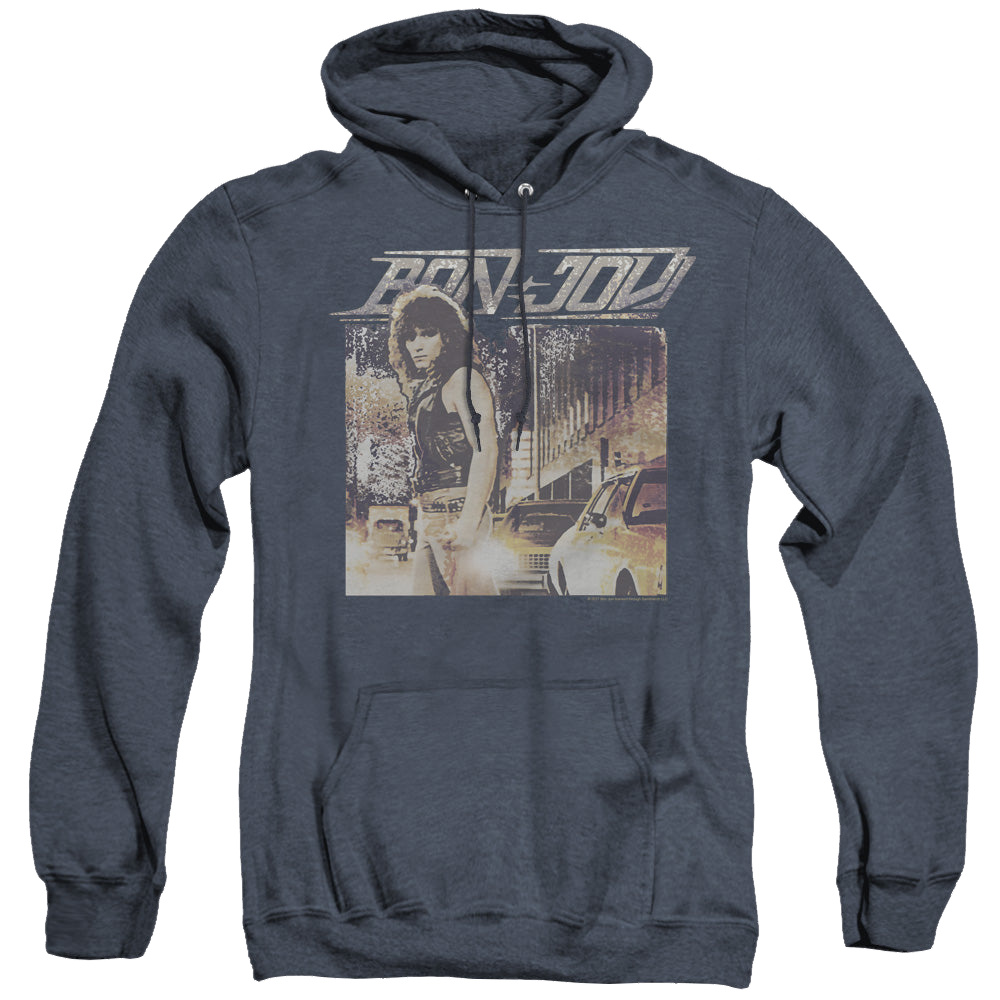 Bon Jovi Runaway Jon - Heather Pullover Hoodie Heather Pullover Hoodie Bon Jovi   