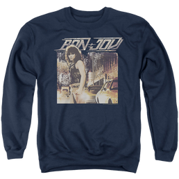 Bon Jovi Runaway Jon - Men's Crewneck Sweatshirt Men's Crewneck Sweatshirt Bon Jovi   