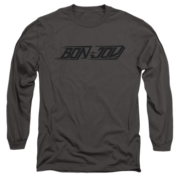 Charcoal men's long sleeve t-shirt with Bon Jovi New Logo graphic