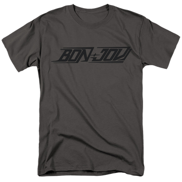 Charcoal men's regular fit t-shirt with Bon Jovi New Logo graphic