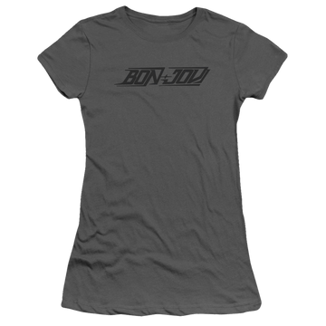 Charcoal juniors t-shirt with Bon Jovi New Logo graphic