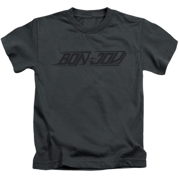 Charcoal kid's t-shirt for ages 4 to 7 with Bon Jovi New Logo graphic
