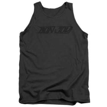 Charcoal men's tank with Bon Jovi New Logo graphic