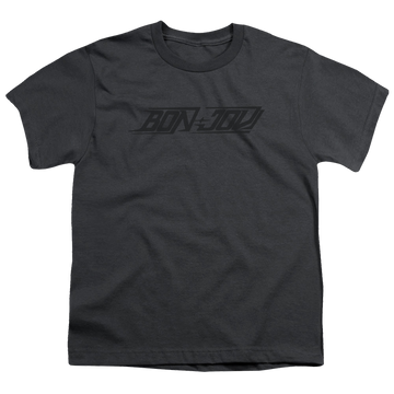 Charcoal youth t-shirt for ages 8 to 12 with Bon Jovi New Logo graphic