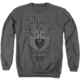 Bon Jovi Keep The Faith - Men's Crewneck Sweatshirt Men's Crewneck Sweatshirt Bon Jovi   