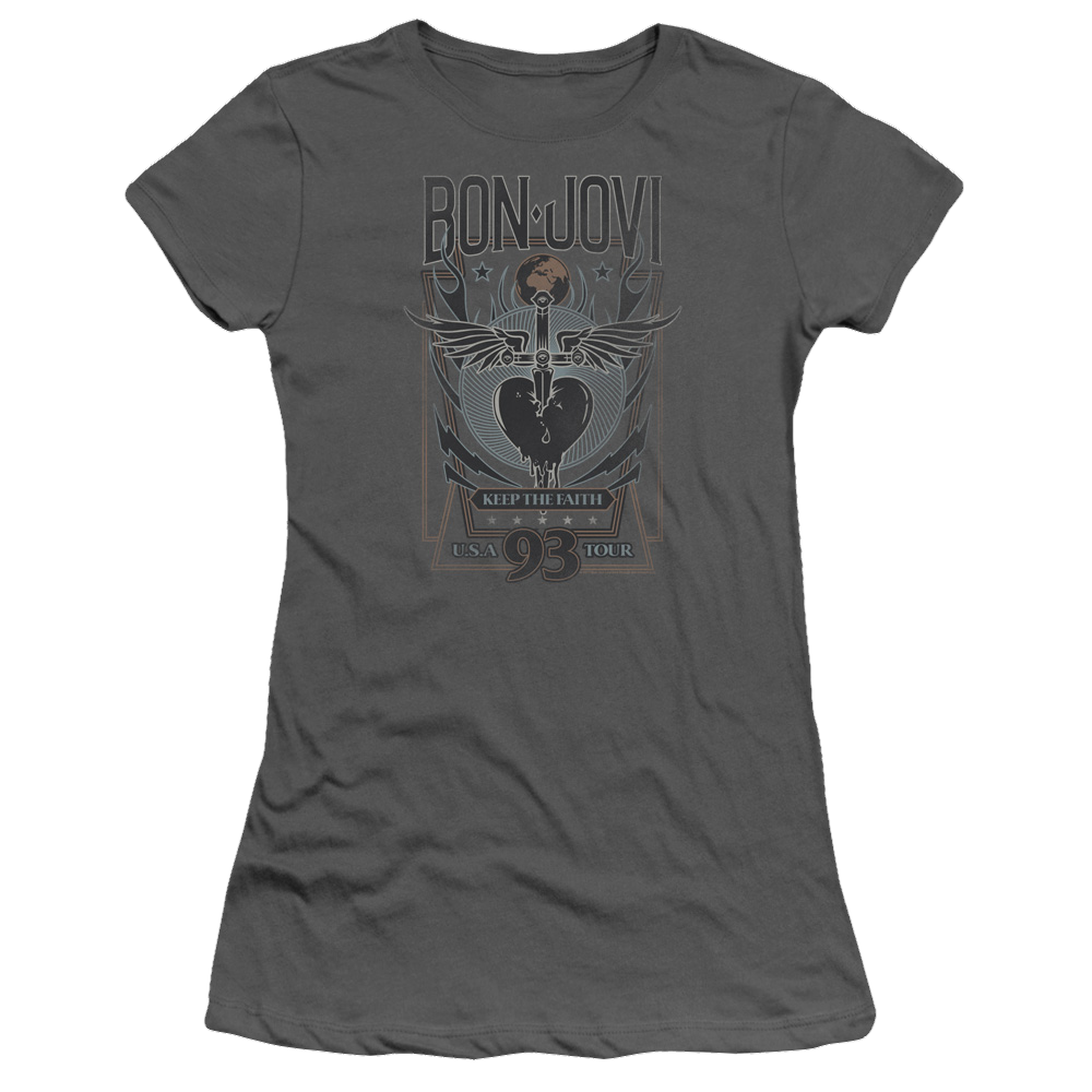 Bon Jovi Keep The Faith - Juniors T-Shirt Juniors T-Shirt Bon Jovi   