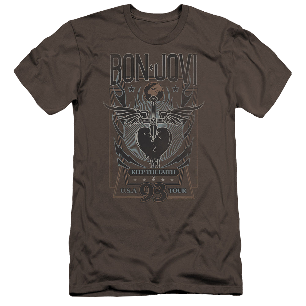 Bon Jovi Keep The Faith - Men's Premium Slim Fit T-Shirt Men's Premium Slim Fit T-Shirt Bon Jovi   