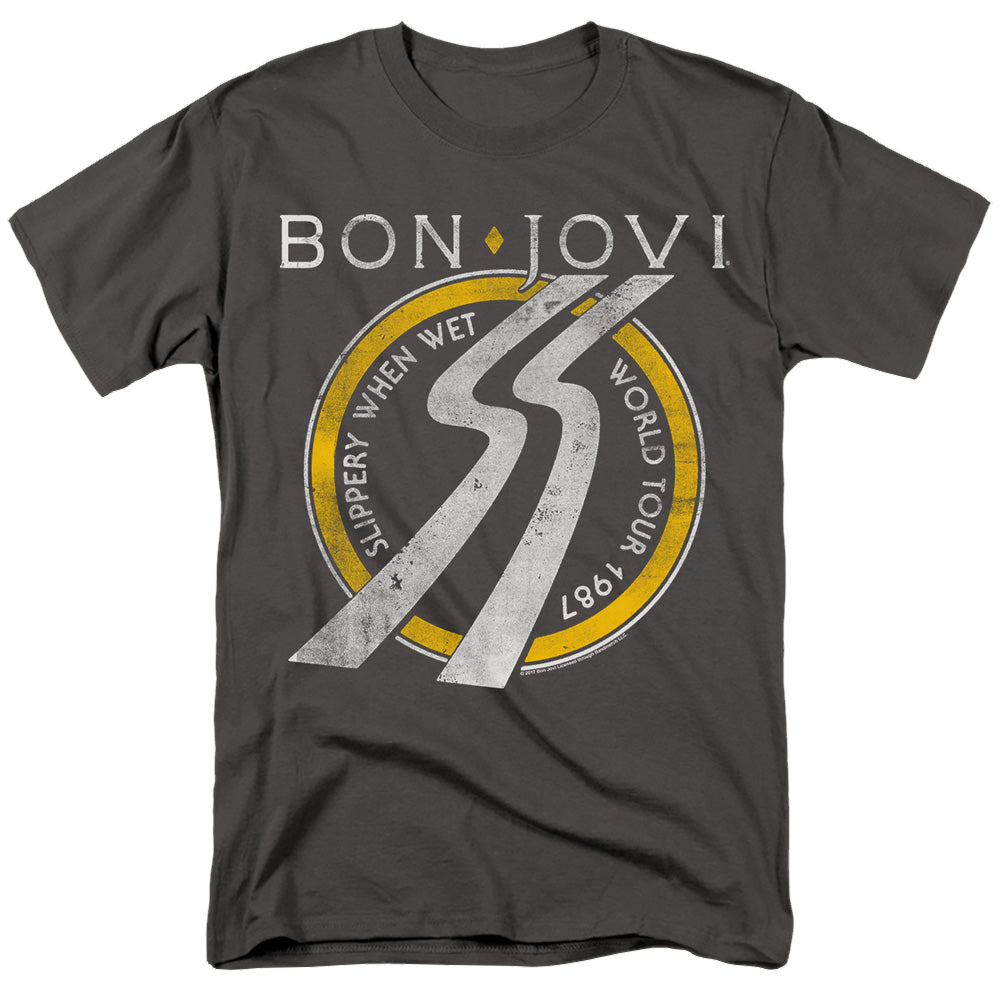 Bon Jovi Slippery When Wet World Tour - Men's Regular Fit T-Shirt Men's Regular Fit T-Shirt Bon Jovi   