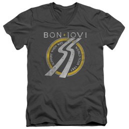 Bon Jovi Slippery When Wet World Tour - Men's V-Neck T-Shirt Men's V-Neck T-Shirt Bon Jovi   