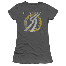 Bon Jovi Slippery When Wet World Tour - Juniors T-Shirt Juniors T-Shirt Bon Jovi   