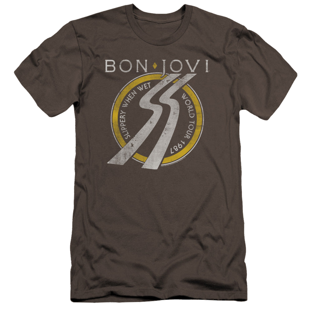 Bon Jovi Slippery When Wet World Tour - Men's Premium Slim Fit T-Shirt Men's Premium Slim Fit T-Shirt Bon Jovi   