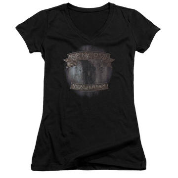 Bon Jovi New Jersey - Juniors V-Neck T-Shirt Juniors V-Neck T-Shirt Bon Jovi   