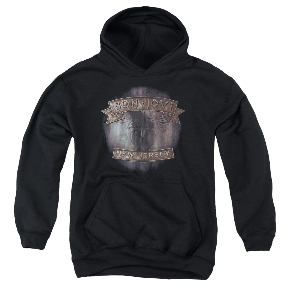 Bon Jovi New Jersey - Youth Hoodie Youth Hoodie (Ages 8-12) Bon Jovi   