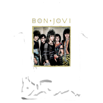 White men's premium slim fit t-shirt with Bon Jovi Framed graphic