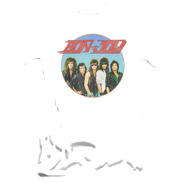 White men's premium slim fit t-shirt with Bon Jovi Bon Sphere graphic