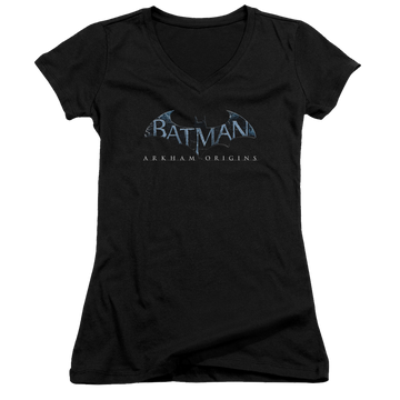 Batman - Arkham Logo - Juniors V-Neck T-Shirt Juniors V-Neck T-Shirt Batman   
