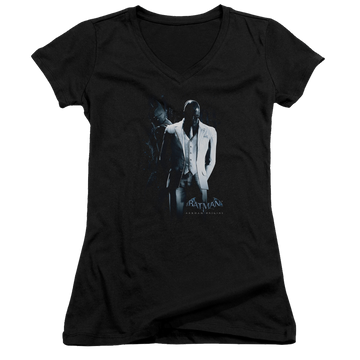 Batman - Arkham Black Mask - Juniors V-Neck T-Shirt Juniors V-Neck T-Shirt Batman   