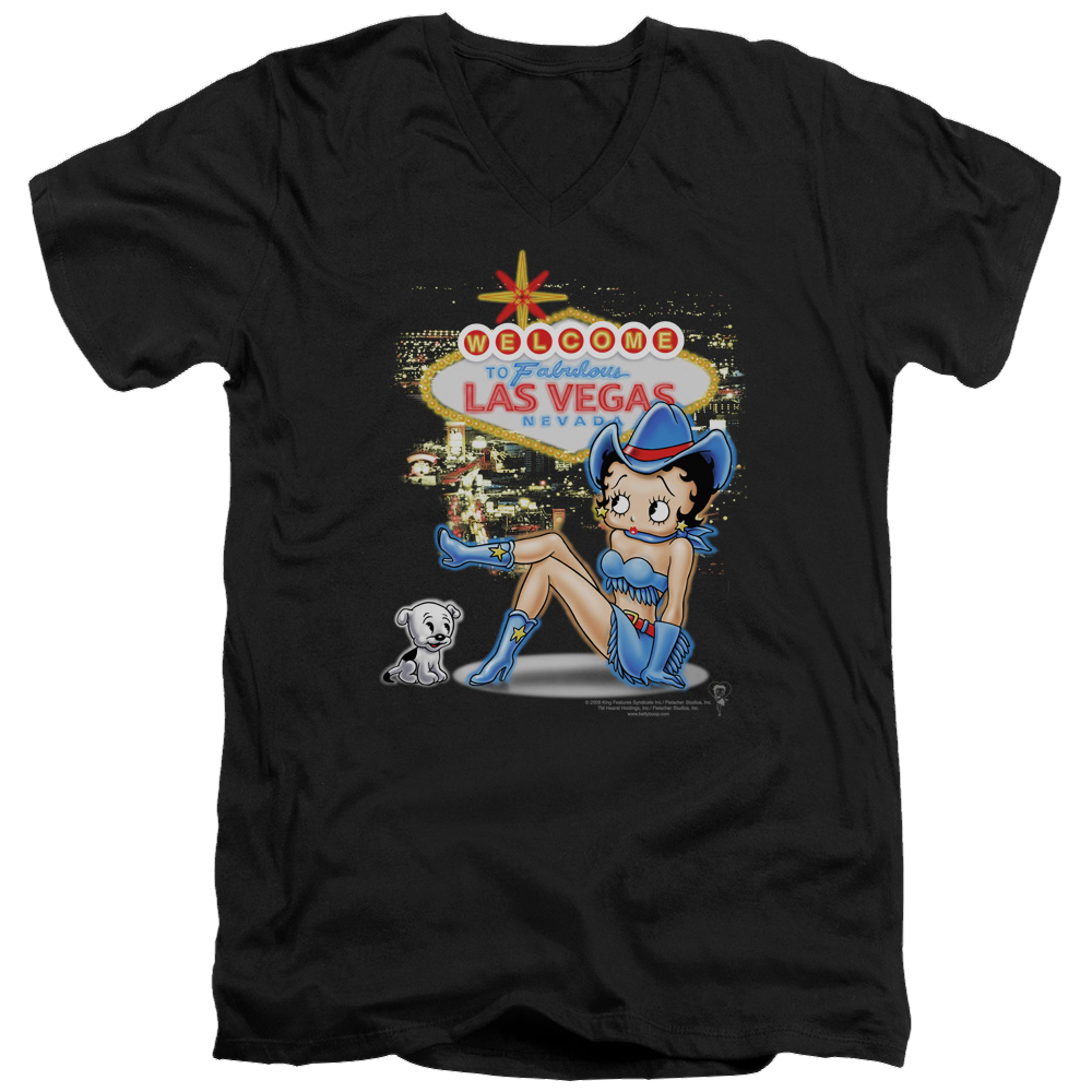 Betty Boop Welcome Las Vegas - Men's V-Neck T-Shirt Men's V-Neck T-Shirt Betty Boop   