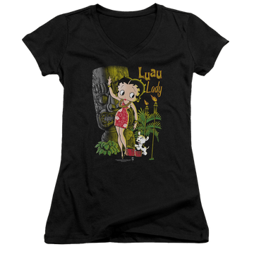 Betty Boop Luau Lady - Juniors V-Neck T-Shirt Juniors V-Neck T-Shirt Betty Boop   