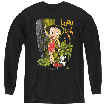 Betty Boop Luau Lady - Youth Long Sleeve T-Shirt Youth Long Sleeve T-Shirt Betty Boop   