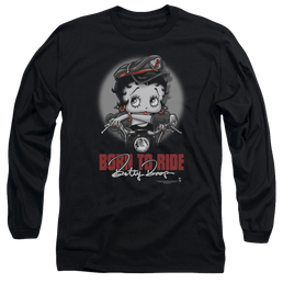 Betty Boop Born To Ride - Men's Long Sleeve T-Shirt Men's Long Sleeve T-Shirt Betty Boop   