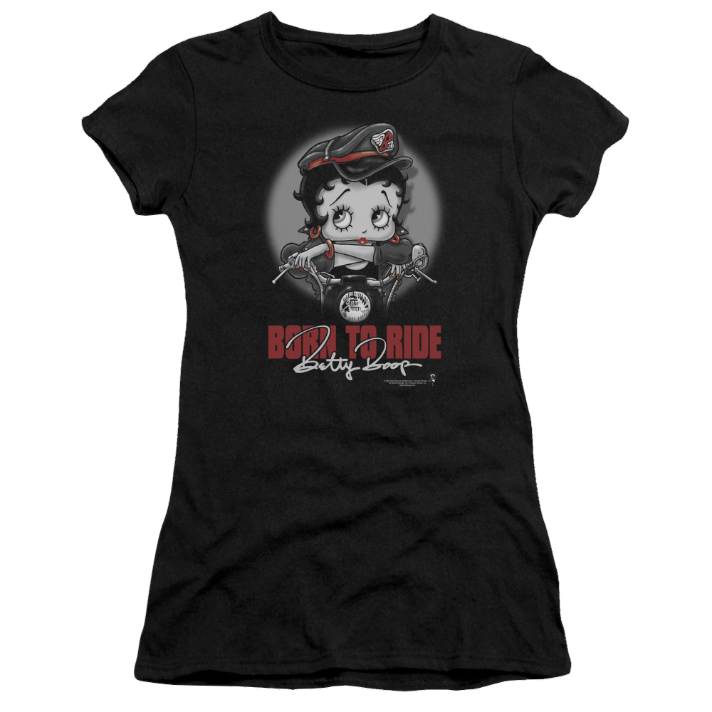 Betty Boop Born To Ride - Juniors T-Shirt Juniors T-Shirt Betty Boop   