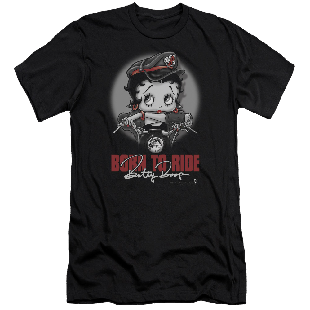 Betty Boop Born To Ride - Men's Premium Slim Fit T-Shirt Men's Premium Slim Fit T-Shirt Betty Boop   