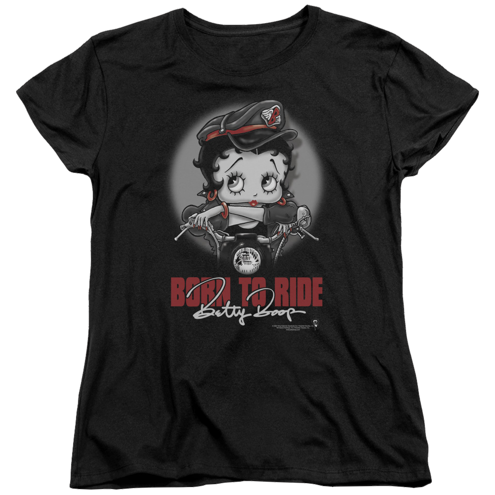 Betty Boop Born To Ride - Women's T-Shirt Women's T-Shirt Betty Boop   