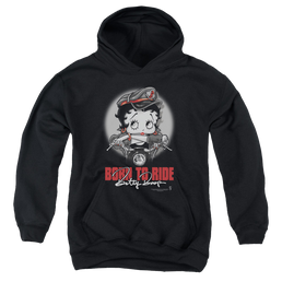 Betty Boop Born To Ride - Youth Hoodie Youth Hoodie (Ages 8-12) Betty Boop   