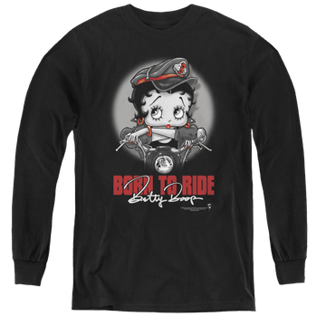 Betty Boop Born To Ride - Youth Long Sleeve T-Shirt Youth Long Sleeve T-Shirt Betty Boop   