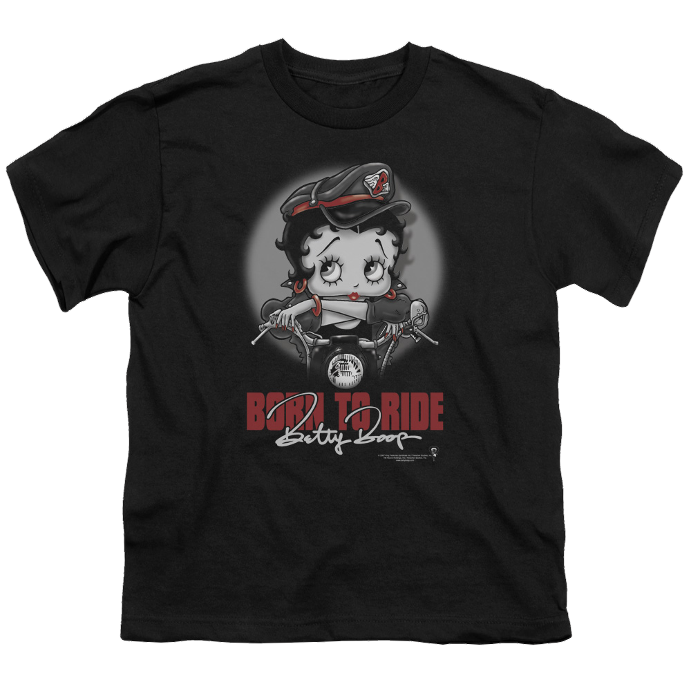 Betty Boop Born To Ride - Youth T-Shirt Youth T-Shirt (Ages 8-12) Betty Boop   