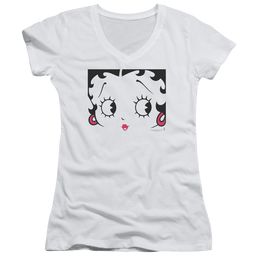 Betty Boop Close Up - Juniors V-Neck T-Shirt Juniors V-Neck T-Shirt Betty Boop   