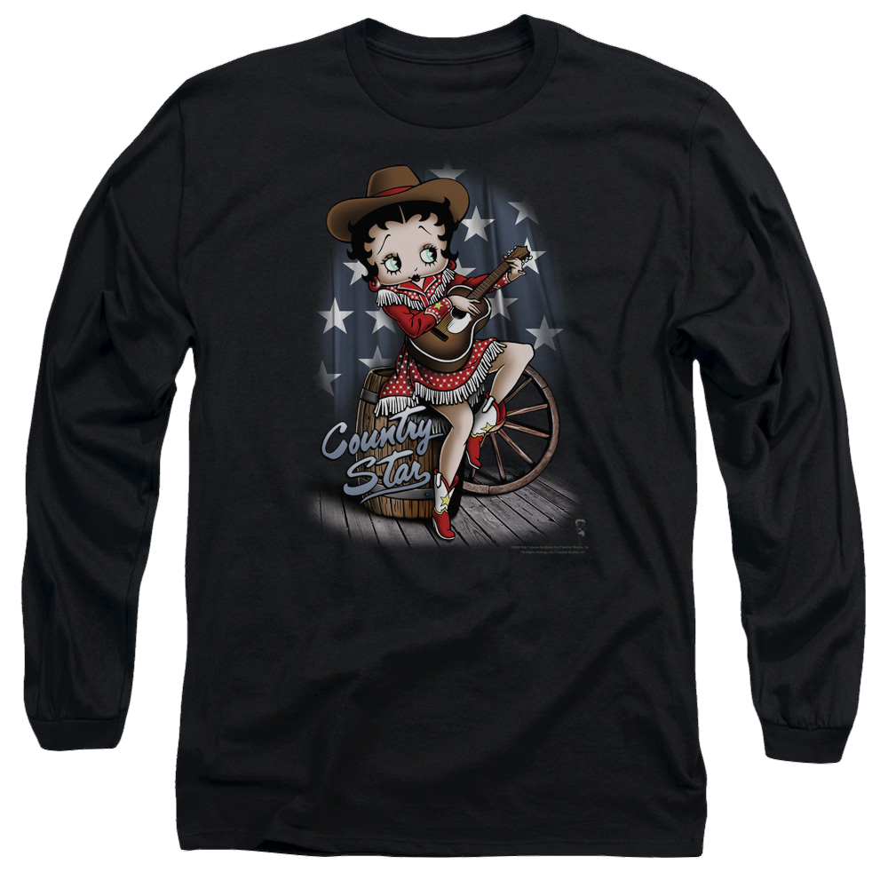 Betty Boop Country Star - Men's Long Sleeve T-Shirt Men's Long Sleeve T-Shirt Betty Boop   