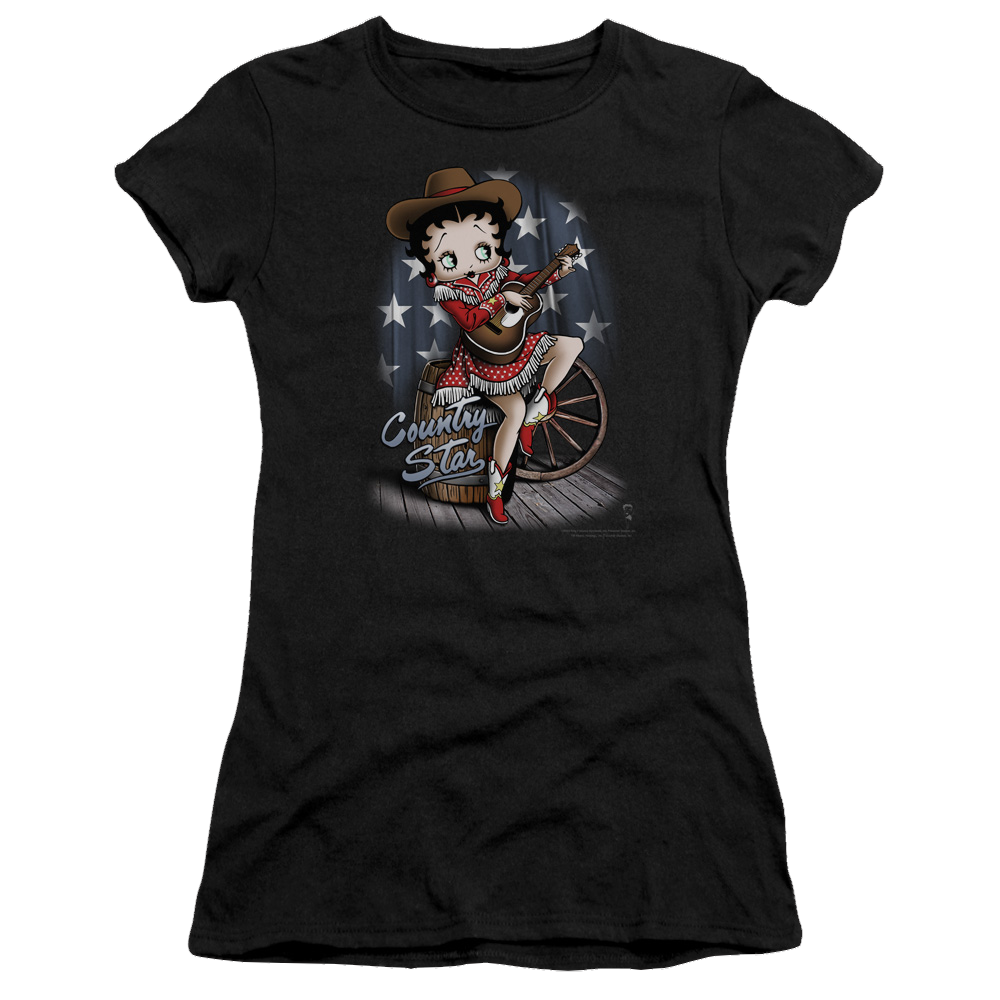 Betty Boop Country Star - Juniors T-Shirt Juniors T-Shirt Betty Boop   